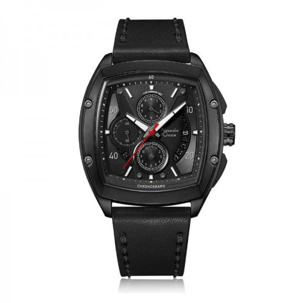 Alexandre Christie AC 6610 Full Black Leather MCLIPBA